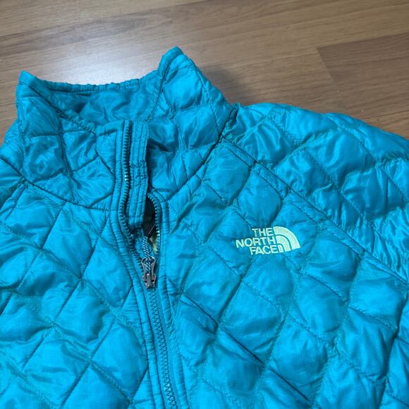 Women's The North Face Thermoball Teal Green Zip Light Puffer Jacket Sz Medium - Picture 9 of 9